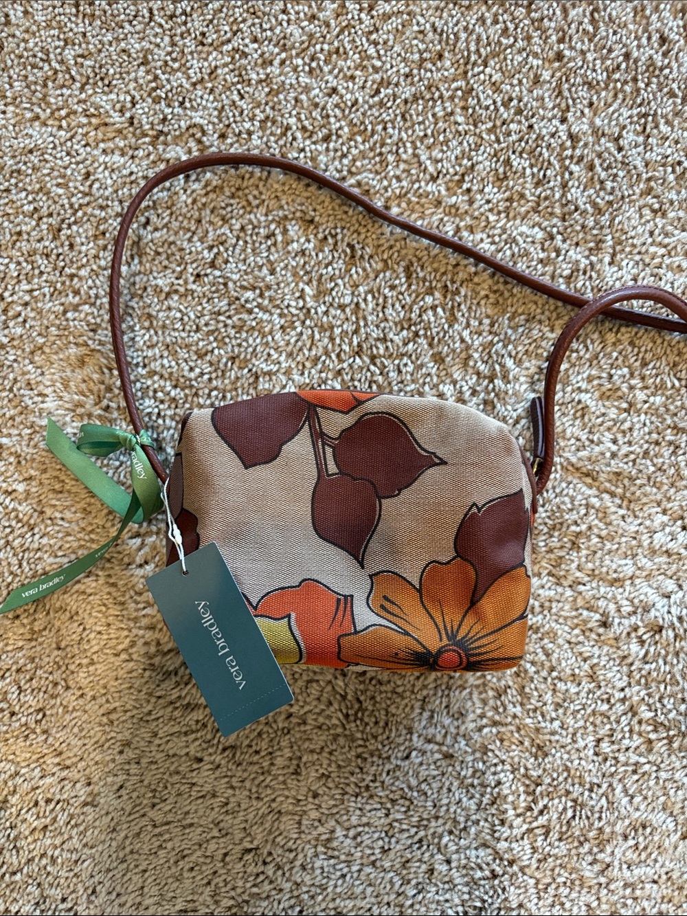 Vera Bradley Brown Floral Crossbody Bag
